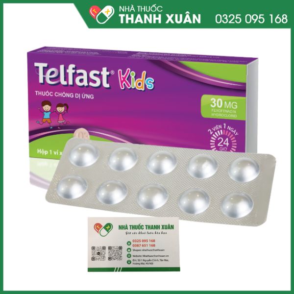 Telfast Kids 30mg trị viêm mũi dị ứng, mày đay cho bé